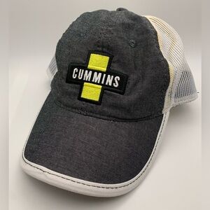 Cummins Snap back Trucker Hat Adult Gray Embroidered Adjustable w/ Mesh Back New